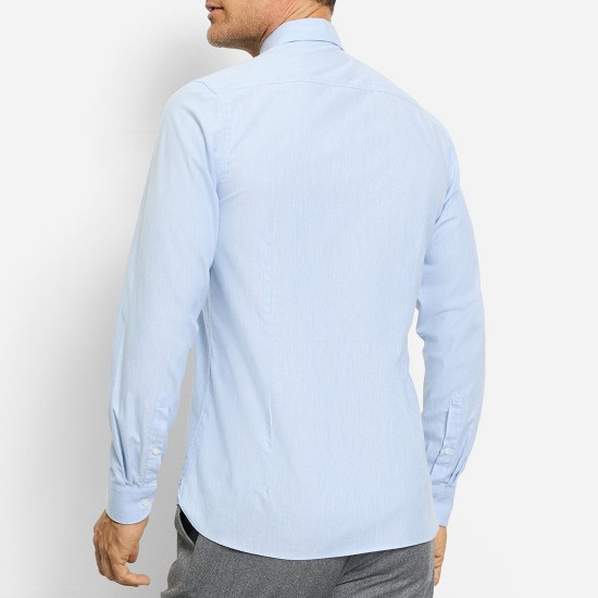 OLYMP LEVEL 5 ΠΟΥΚΑΜΙΣΟ BODY FIT GARMENT WASHED ΣΙΕΛ