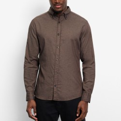 OLYMP ΠΟΥΚΑΜΙΣΟ REGULAR FIT BUTTON DOWN MOUNTAIN TWILL ΚΑΦΕ