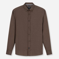 OLYMP ΠΟΥΚΑΜΙΣΟ REGULAR FIT BUTTON DOWN MOUNTAIN TWILL ΚΑΦΕ