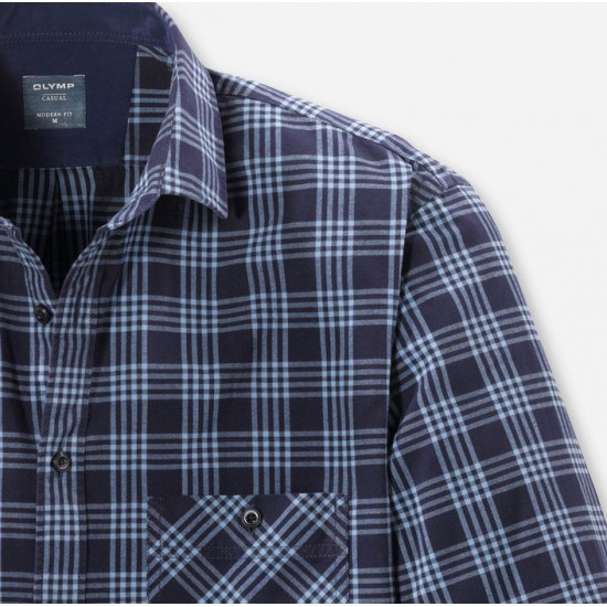 OLYMP Πουκάμισο Casual Modern Kent  μπλε