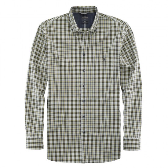 OLYMP ΠΟΥΚΑΜΙΣΟ BUTTON DOWN MODERN FIT ΚΑΡΟ ΠΟΛΥΧΡΩΜΟ
