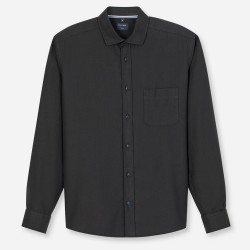 OLYMP ΠΟΥΚΑΜΙΣΟ REGULAR FIT TWO-PLY ΜΙΚΡΟΣΧΕΔΙΟ ΜΑΥΡΟ