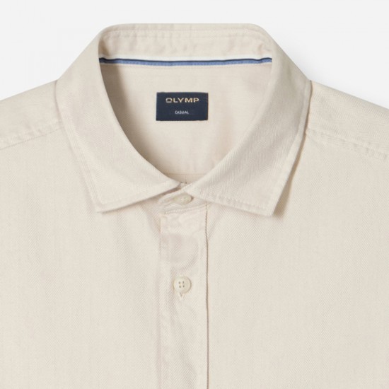 OLYMP ΠΟΥΚΑΜΙΣΟ REGULAR FIT TWO-PLY ΜΙΚΡΟΣΧΕΔΙΟ ΜΠΕΖ