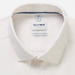 OLYMP ΠΟΥΚΑΜΙΣΟ BODY FIT GARMENT WASHED ΕΚΡΟΥ