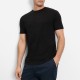 OLYMP T-SHIRT ΛΙΝΟ REGULAR FIT ΜΑΥΡΟ