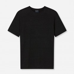 OLYMP T-SHIRT ΛΙΝΟ REGULAR FIT ΜΑΥΡΟ