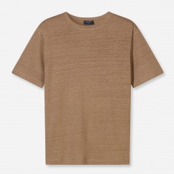 OLYMP T-SHIRT ΛΙΝΟ REGULAR FIT ΜΠΕΖ