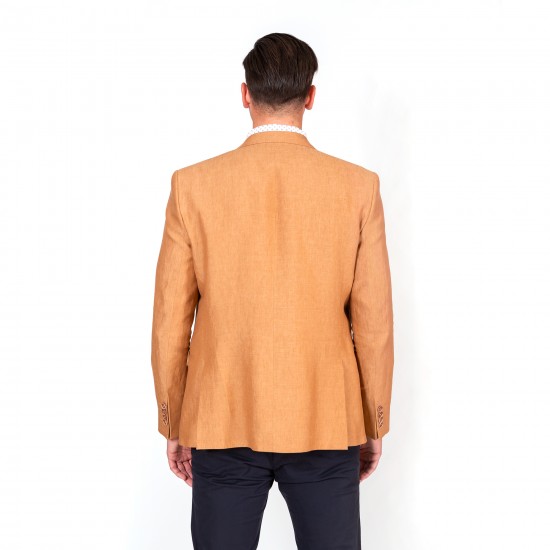 Reporter σακάκι slim fit Λινό μουσταρδί Reporter σακάκι slim fit Λινό μουσταρδί